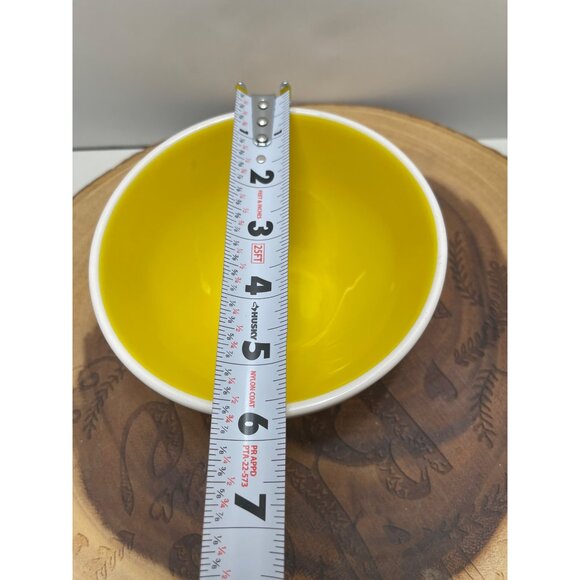 Rae Dunn Bowl Artisan Collection "Yum" Ceramic Yellow Interior 5" Diameter New! - Picture 3 of 5